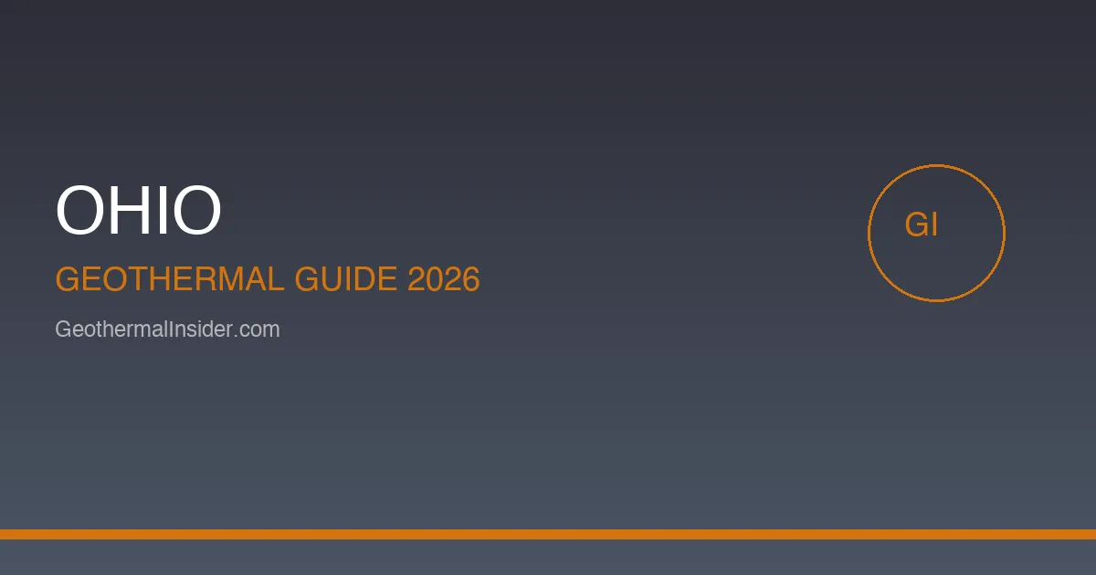 Geothermal heat pump vertical drilling rig in suburban Ohio neighborhood